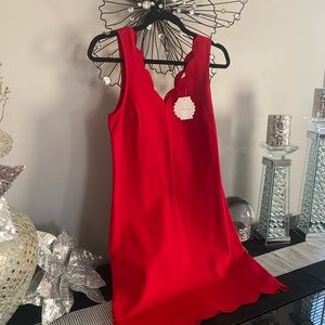 Soprano red scalloped dress